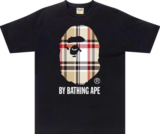 Bape Burberry Tee-Black